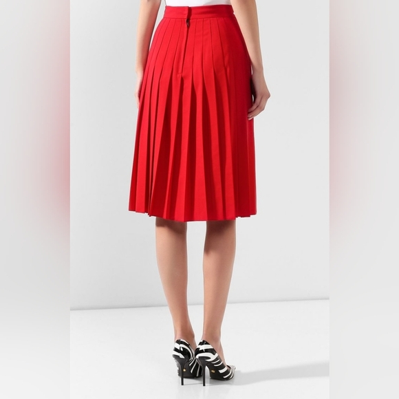 Vtg Jazzie Scarlet Pleated Knee Length Skirt Size US10 Preppy Frenchgirl Great C - Picture 9 of 11